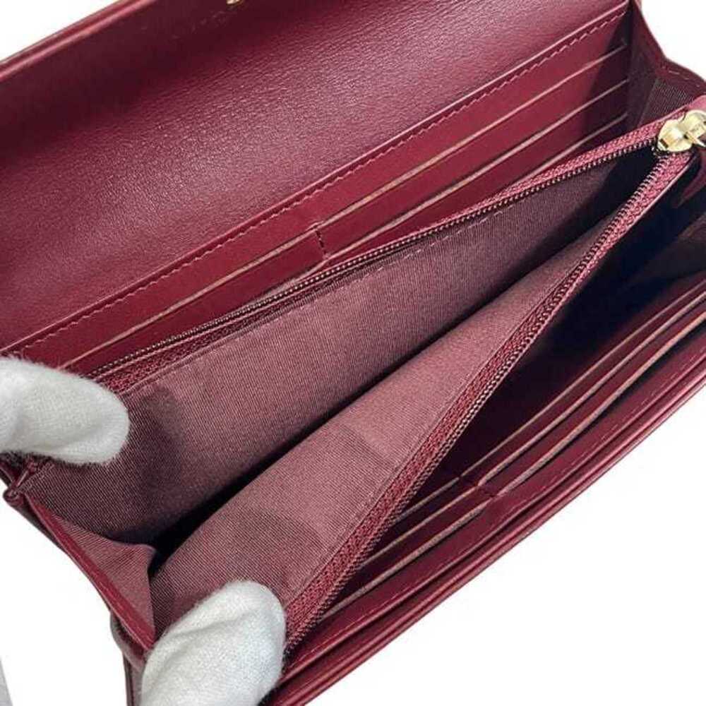 CHANEL Authentic Red Leather Logo Wallet - Picture 11 of 11